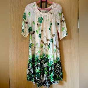 Anthropologie Vanessa Virginia silk dress with pockets high-low hem size small